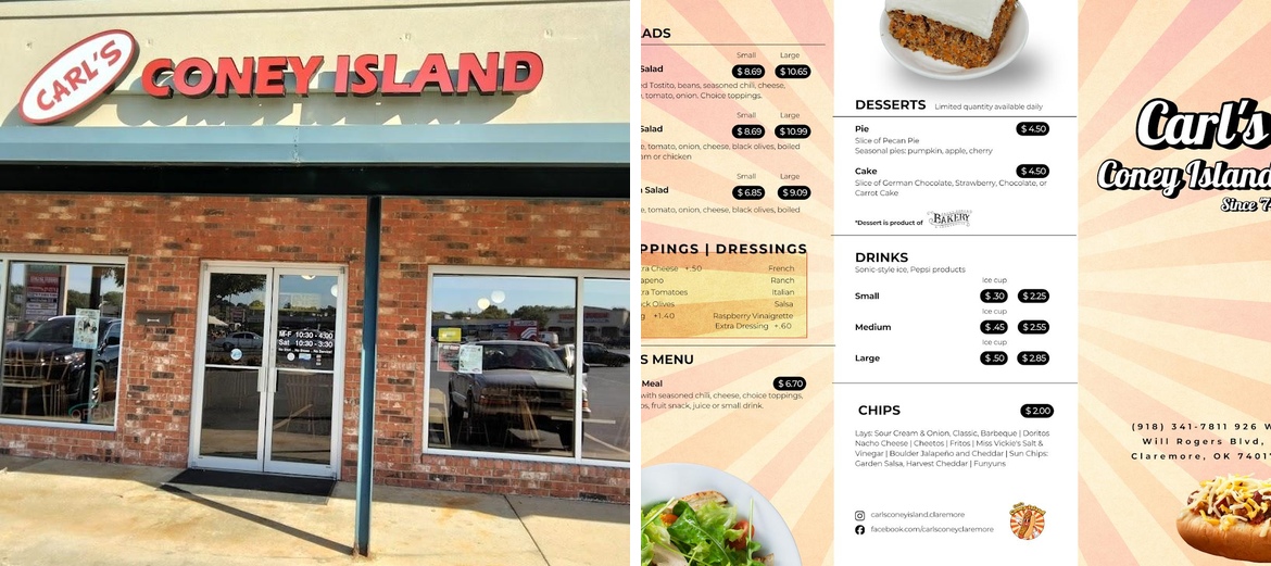 Carl's Coney Island Claremore Menu